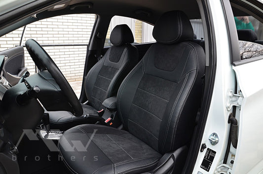 Passgenaue Sitzbezüge für Hyundai Accent IV (Solaris) (2011–2020), Lederoptik