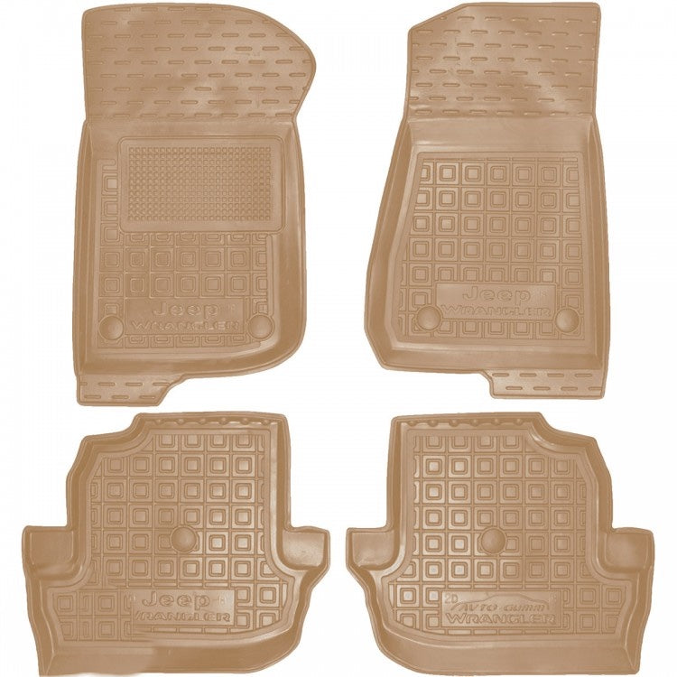 Set tappetini di gomma su misura per Jeep Wrangler (2017-oggi)