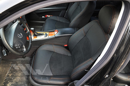 Maßgefertigte Sitzbezüge für Mercedes-Benz E-Klasse W211 (2002–2009), Lederoptik