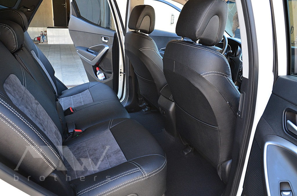 Set coprisedili su misura per Hyundai Santa Fe 3 (DM) (2012-2018), Leather Style
