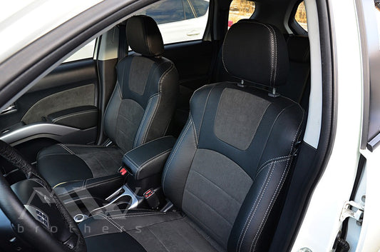 Maßgefertigte Sitzbezüge für Mitsubishi Outlander 2 (XL) (2006–2012), Lederoptik