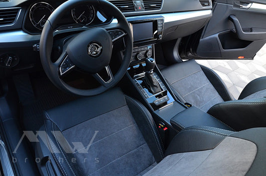 Maßgefertigte Sitzbezüge für Skoda Superb III (2015–2024), Lederoptik