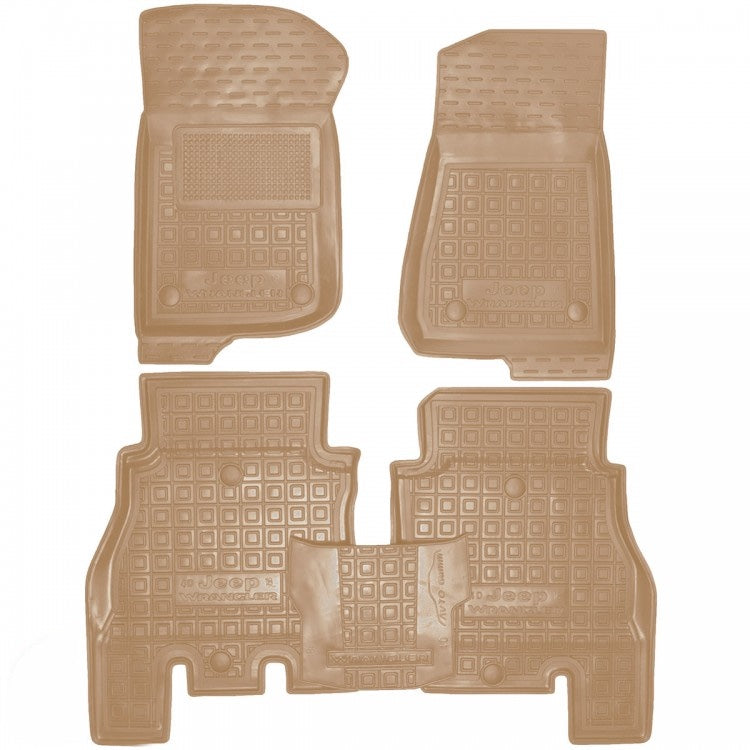 Set tappetini di gomma su misura per Jeep Wrangler (2017-oggi)