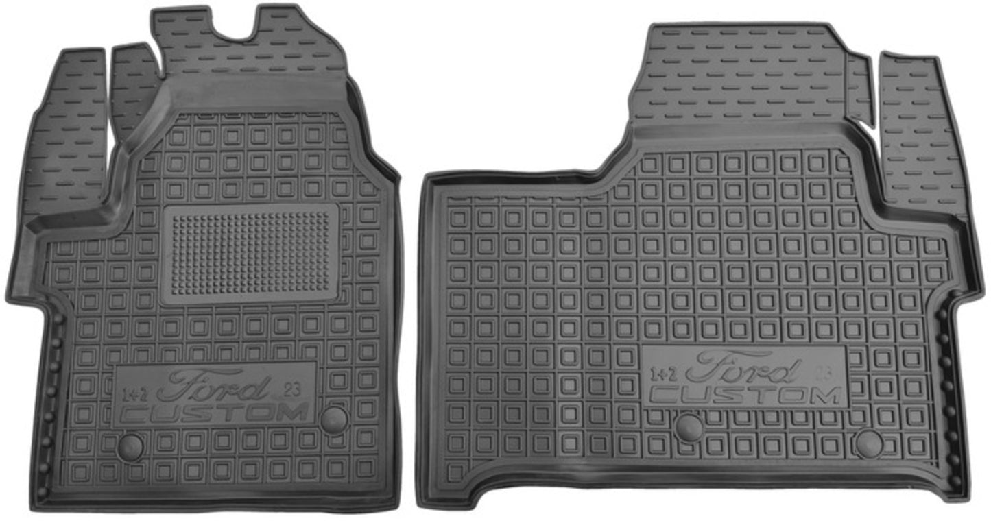 Set tappetini di gomma su misua per Ford Custom Transit/Tourneo '24- (1+2)
