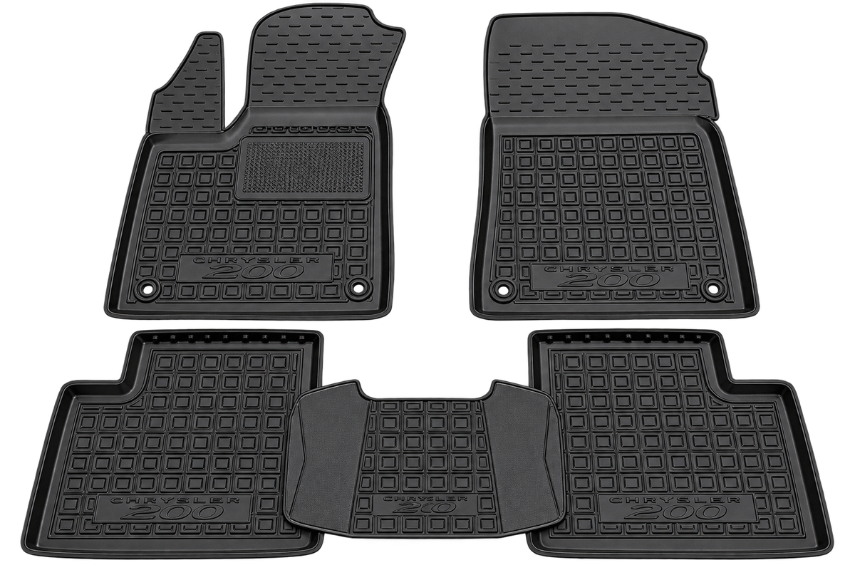 Set tappetini gomma su misura Chrysler 200 2014-2017 Nero