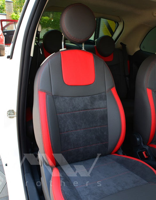 Maßgefertigte Sitzbezüge für Fiat 500 (2007–2024), Lederoptik
