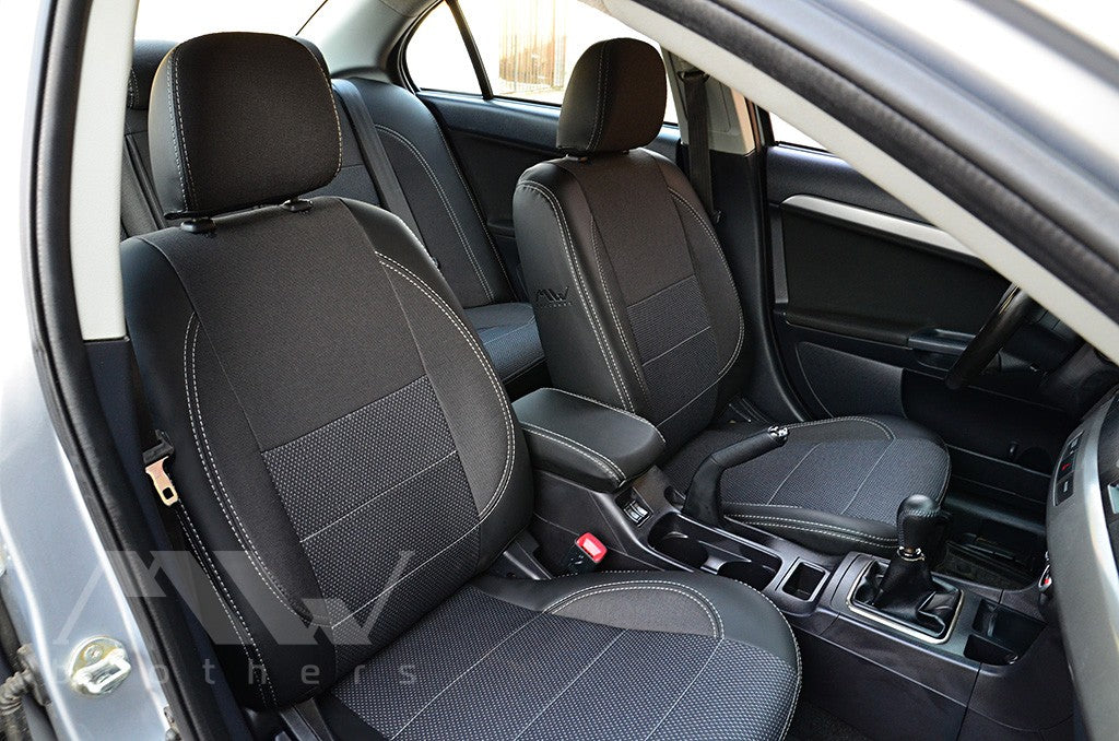 Maßgefertigte Sitzbezüge für Mitsubishi Lancer X 2L (2007–2019), Komfortausführung