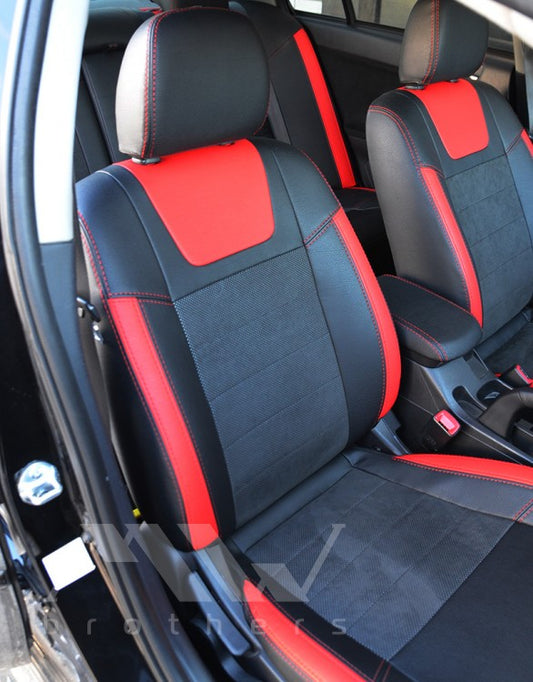 Passgenauer Sitzbezugsatz für Mitsubishi Lancer X 2L (2007–2019), Lederoptik