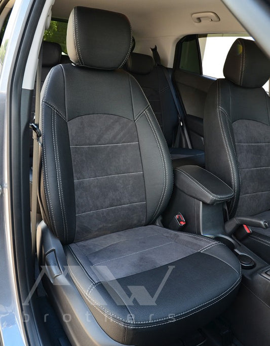 Maßgefertigte Sitzbezüge für Hyundai Creta 1 (GS) (2014–2020), Lederoptik