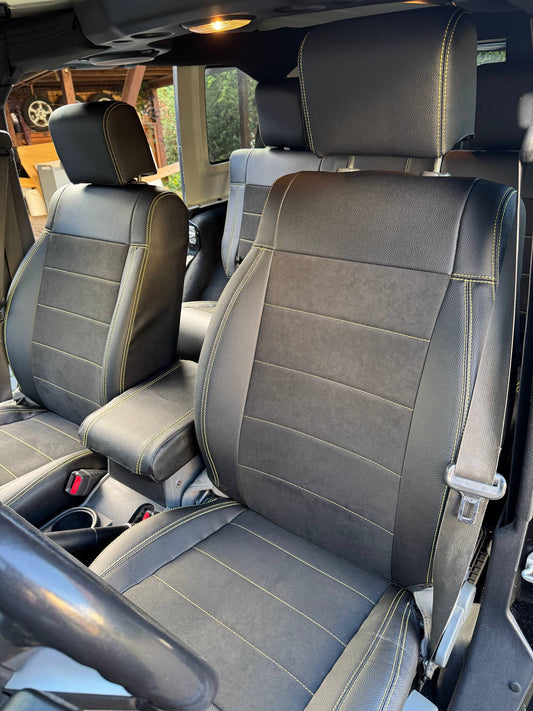 Passgenauer Sitzbezugsatz für Jeep Wrangler JK (2008–2018), Lederoptik