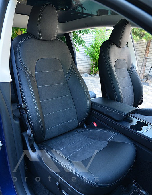 Maßgefertigte Sitzbezüge für Tesla Model Y (ab 2020), Lederoptik