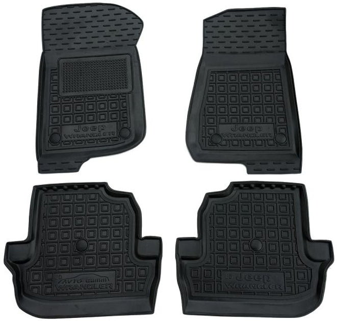 Set tappetini di gomma su misura per Jeep Wrangler (2017-oggi)