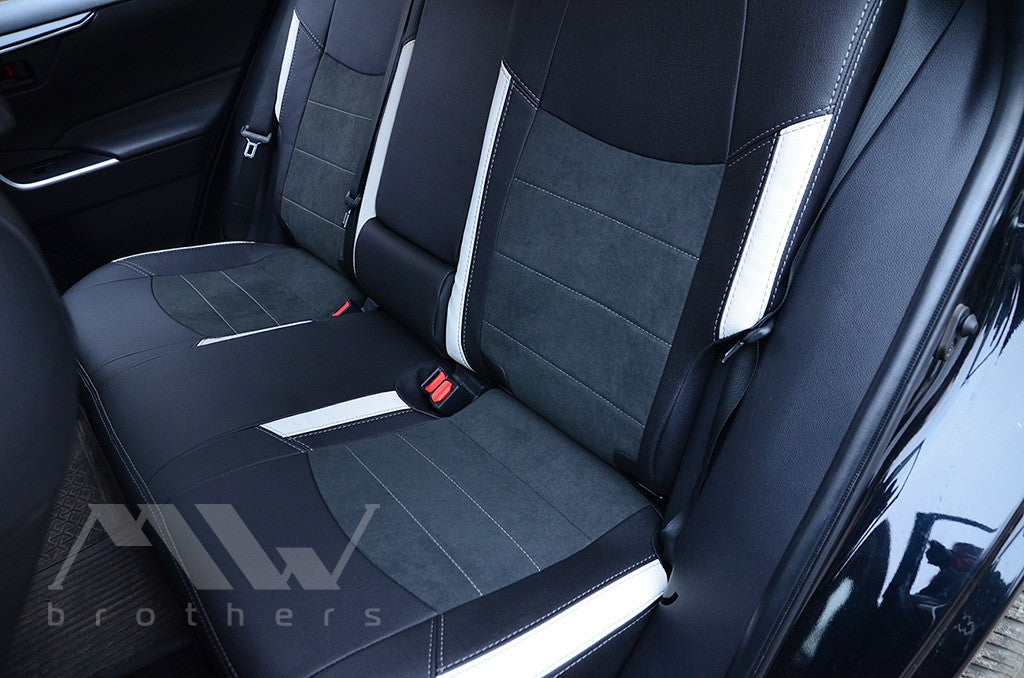 Passgenaue Sitzbezüge für Toyota Rav4 5 Hybrid (2018–2025), Lederoptik