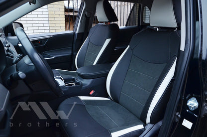 Passgenaue Sitzbezüge für Toyota Rav4 5 Hybrid (2018–2025), Lederoptik