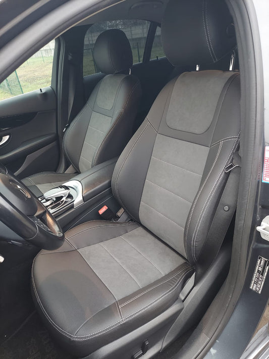 Passgenaue Sitzbezüge für Mercedes-Benz W205 C-Klasse (2014–2021), Lederoptik