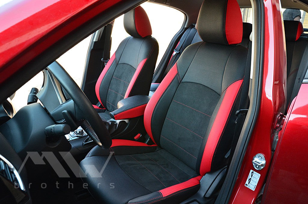 Passgenauer Sitzbezugsatz für Mazda 3 3 BM (2013–2019), Lederoptik
