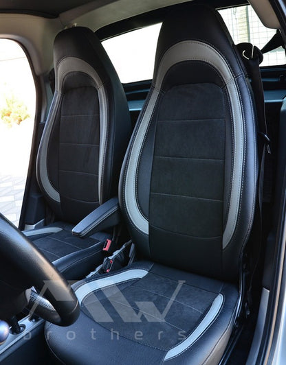 Coprisedili su misura serie Leather per Smart Fortwo II (451) 2007-2015 - ecopelle e Alcantara