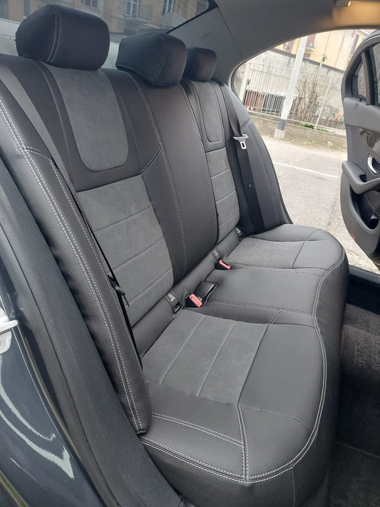 Passgenaue Sitzbezüge für Mercedes-Benz W205 C-Klasse (2014–2021), Lederoptik