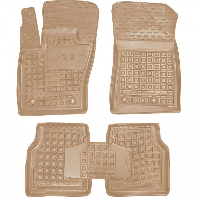 Set tappetini di gomma su misura per Jeep Compass (2016-2025)
