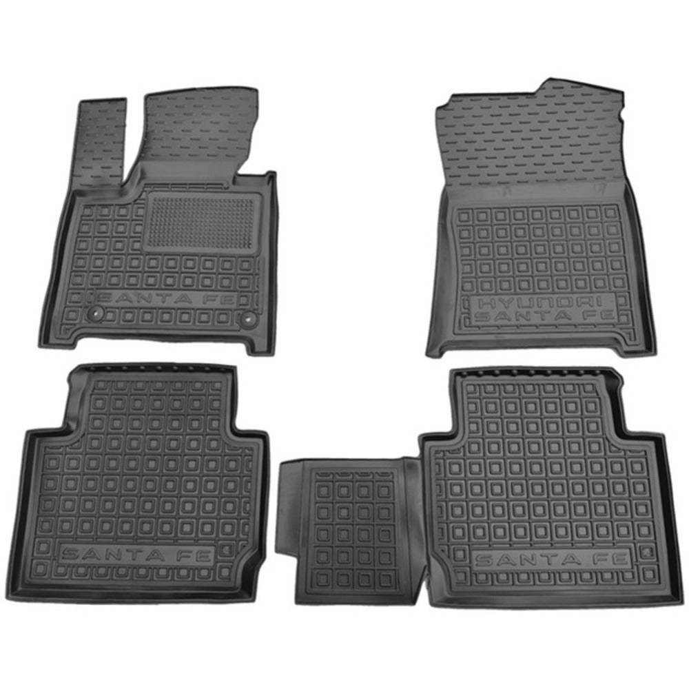 Set tappetini di gomma su misura per Hyundai Santa Fe V (2023 in poi) 5 posti