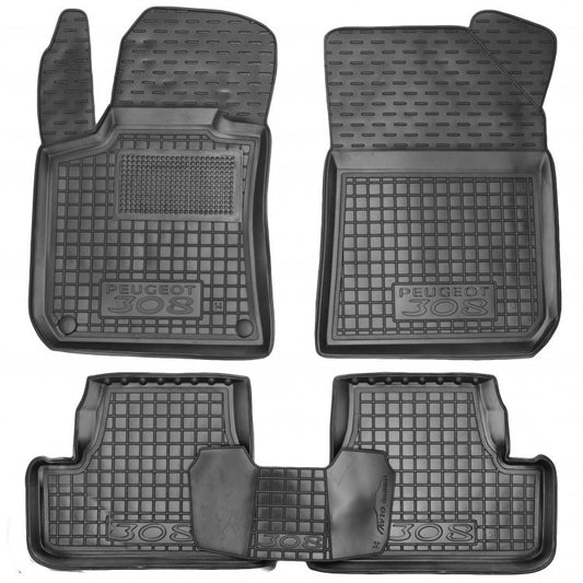 Set tappetini di gomma su misura per Peugeot 308 2 (2013–2021)