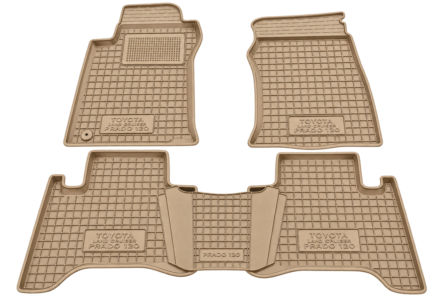 Set tappetini di gomma su misura per  Toyota Land Cruiser Prado 120 (2002-2009)