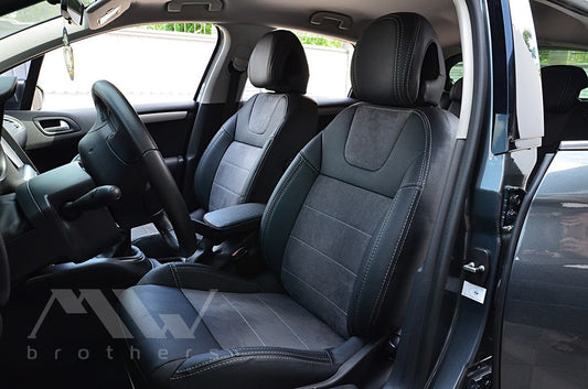 Maßgefertigte Sitzbezüge für Citroën C4 2 (2010–2018), Lederoptik
